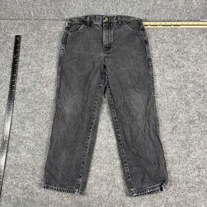 Rustler Jeans Boys Size 12 Husky Black Denim Straight Leg Rugged Workwear Pants